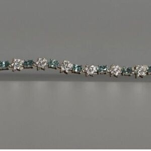 Bracelet Aquamarine JJT 925 Sterling Silver Snowflake